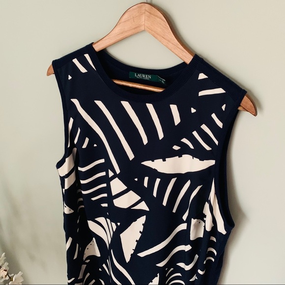 Ralph Lauren NAVY  Print Sweater Dress Size 1X - Picture 4 of 7